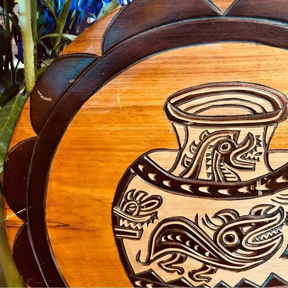 2 Wooden Handcarved Wall Hanging  FROM PANAMA HANDMADE